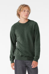 BELLA+CANVAS® Unisex Sponge Fleece Raglan Sweatshirt - Heather Forest - 2XL